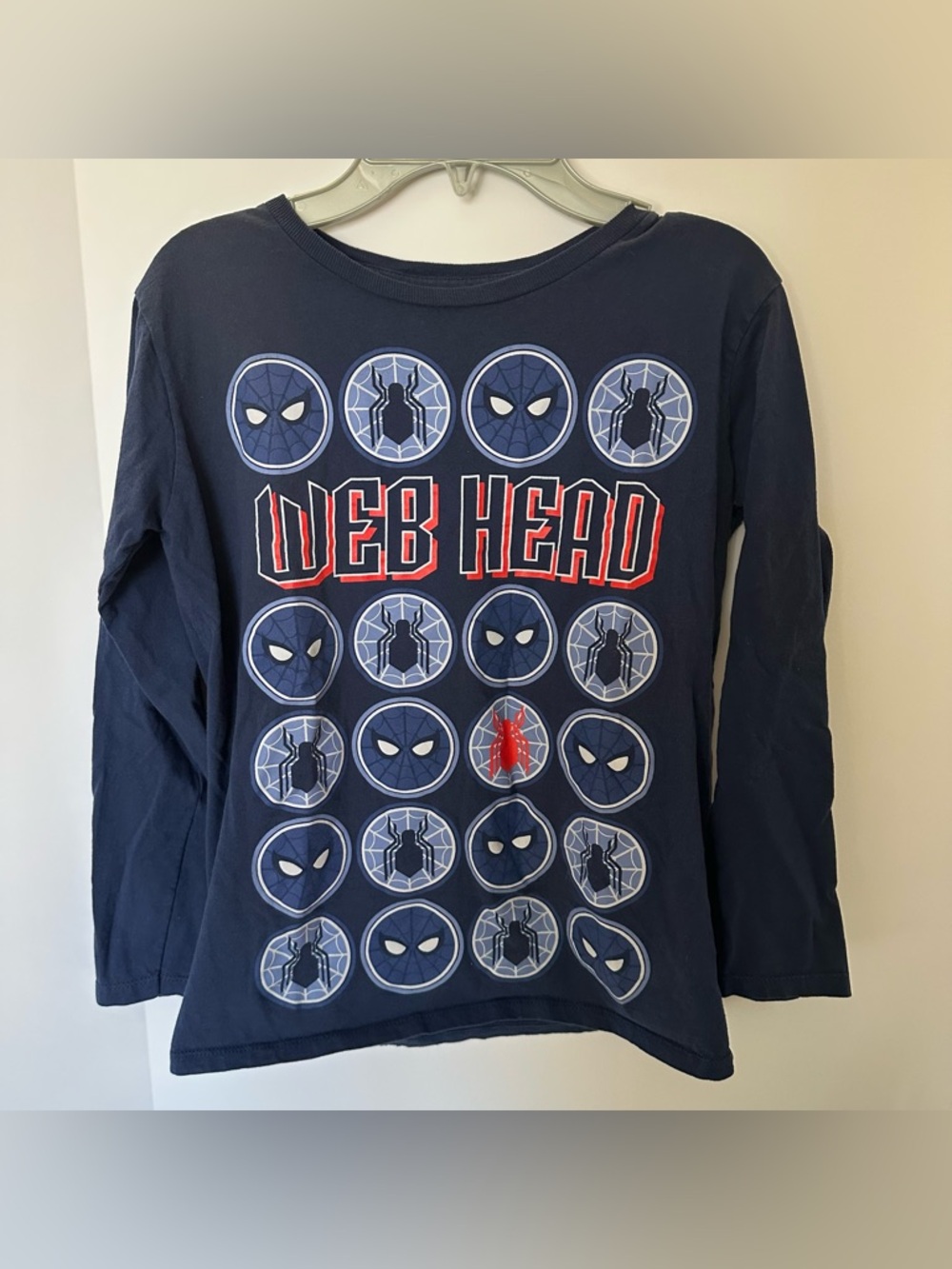 Original Disney Store Spider-Man Web Head Long Sleeve Shirt Size L